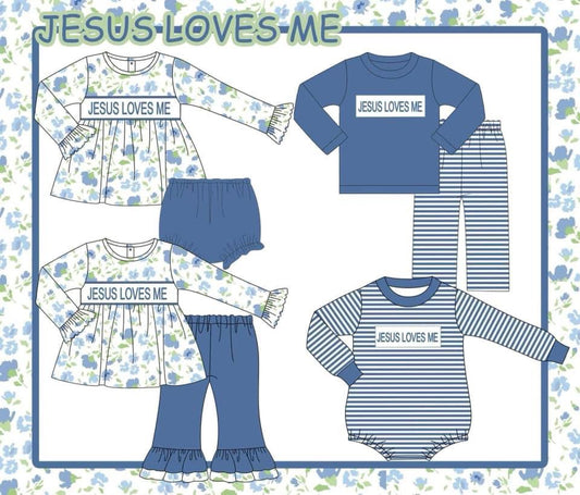 Jesus Loves Me Winter Blues Sibling Collection