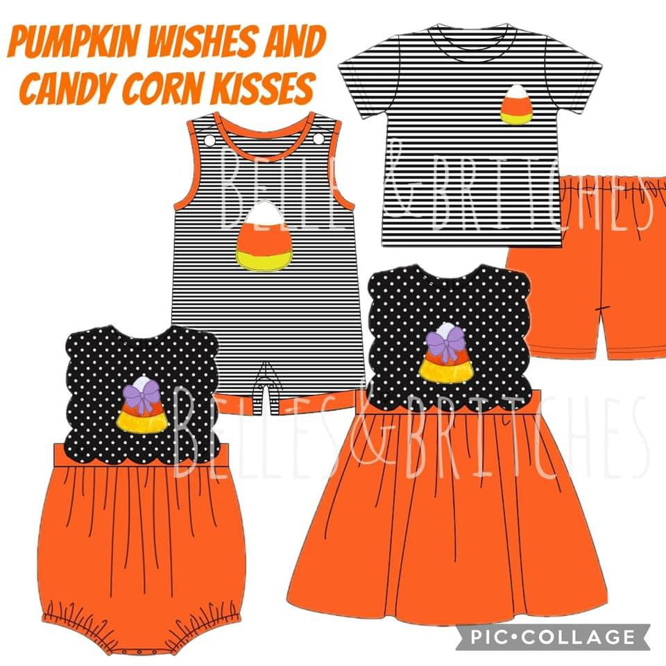 Candy Corn Kisses Sibling Collection