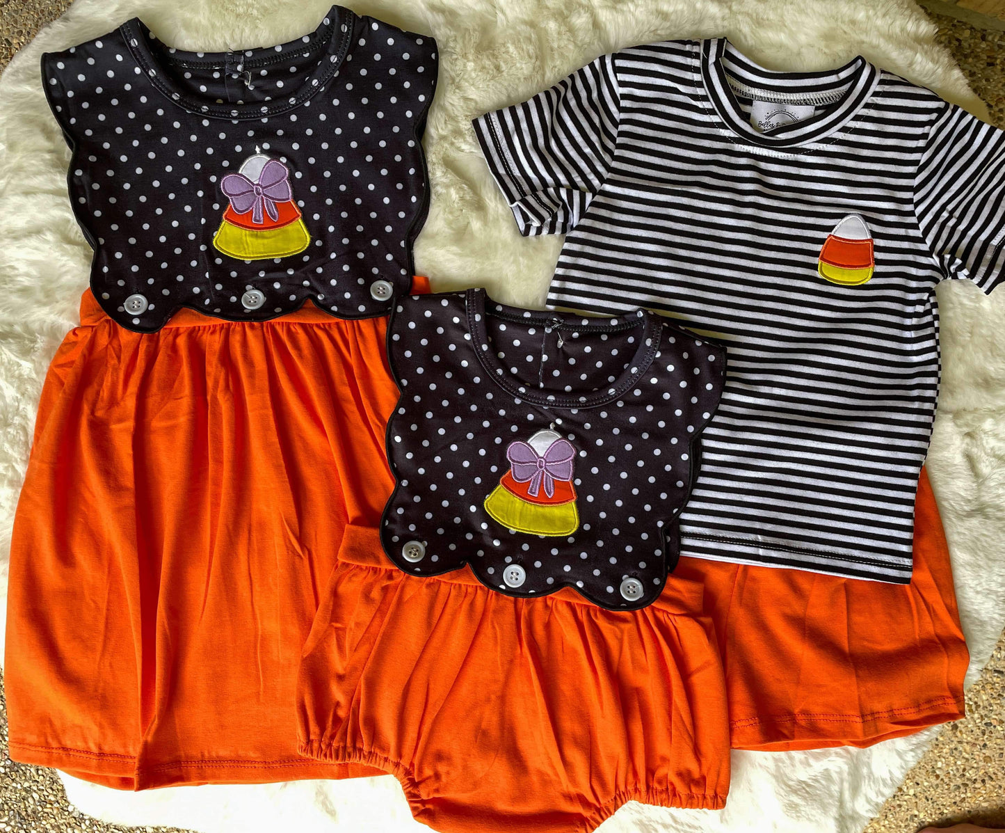 Candy Corn Kisses Sibling Collection