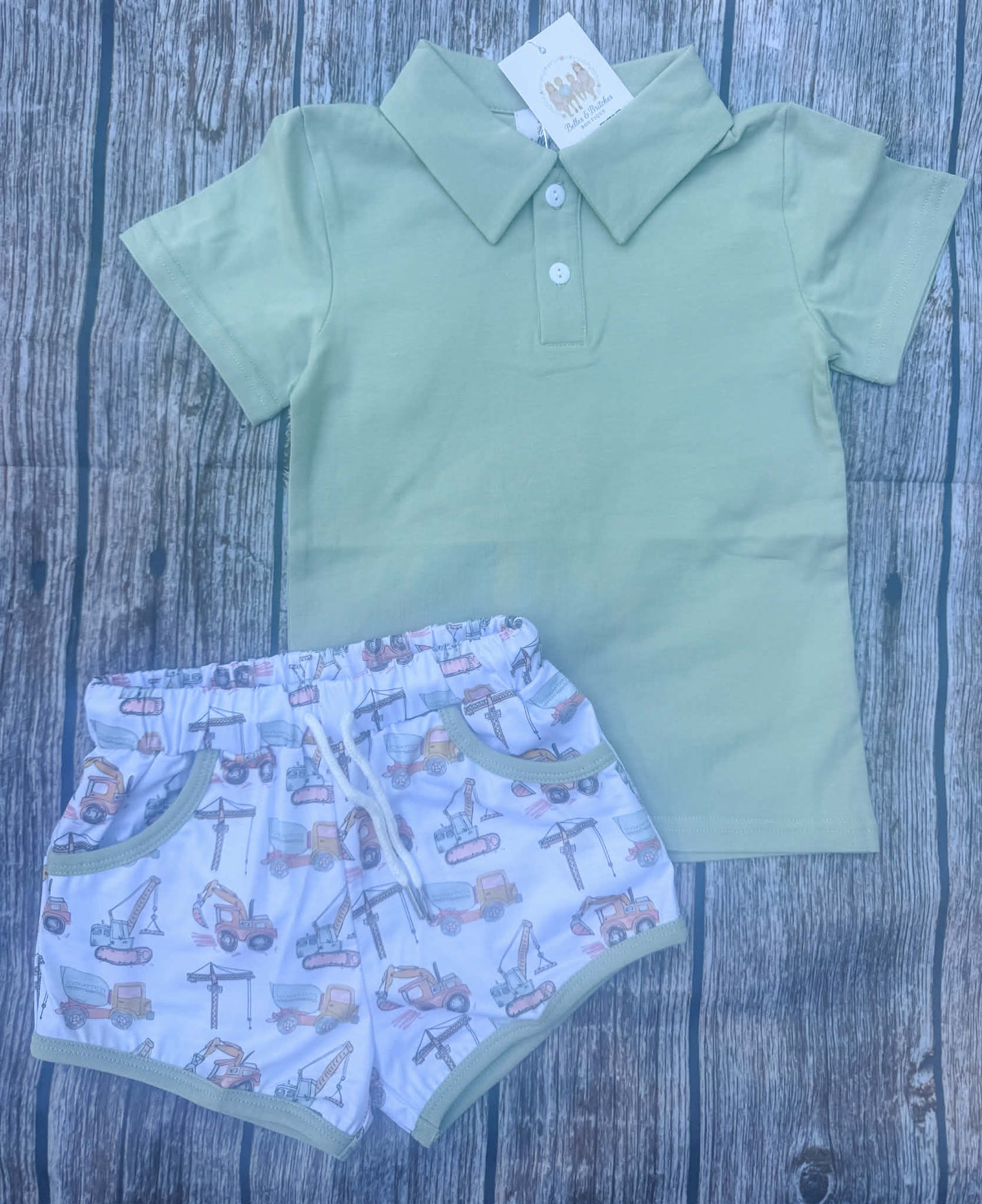 Construction Fun Boy Short Set