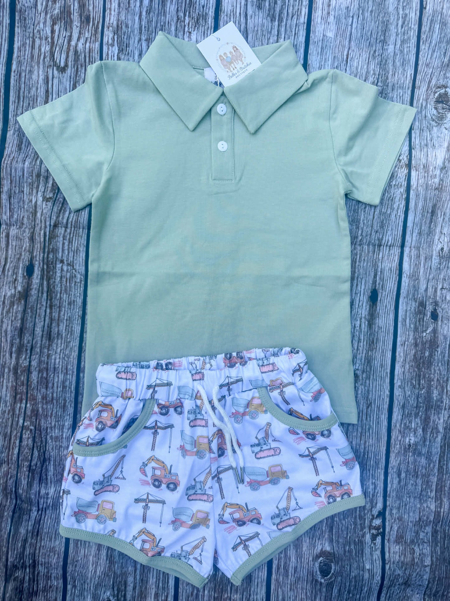 Construction Fun Boy Short Set