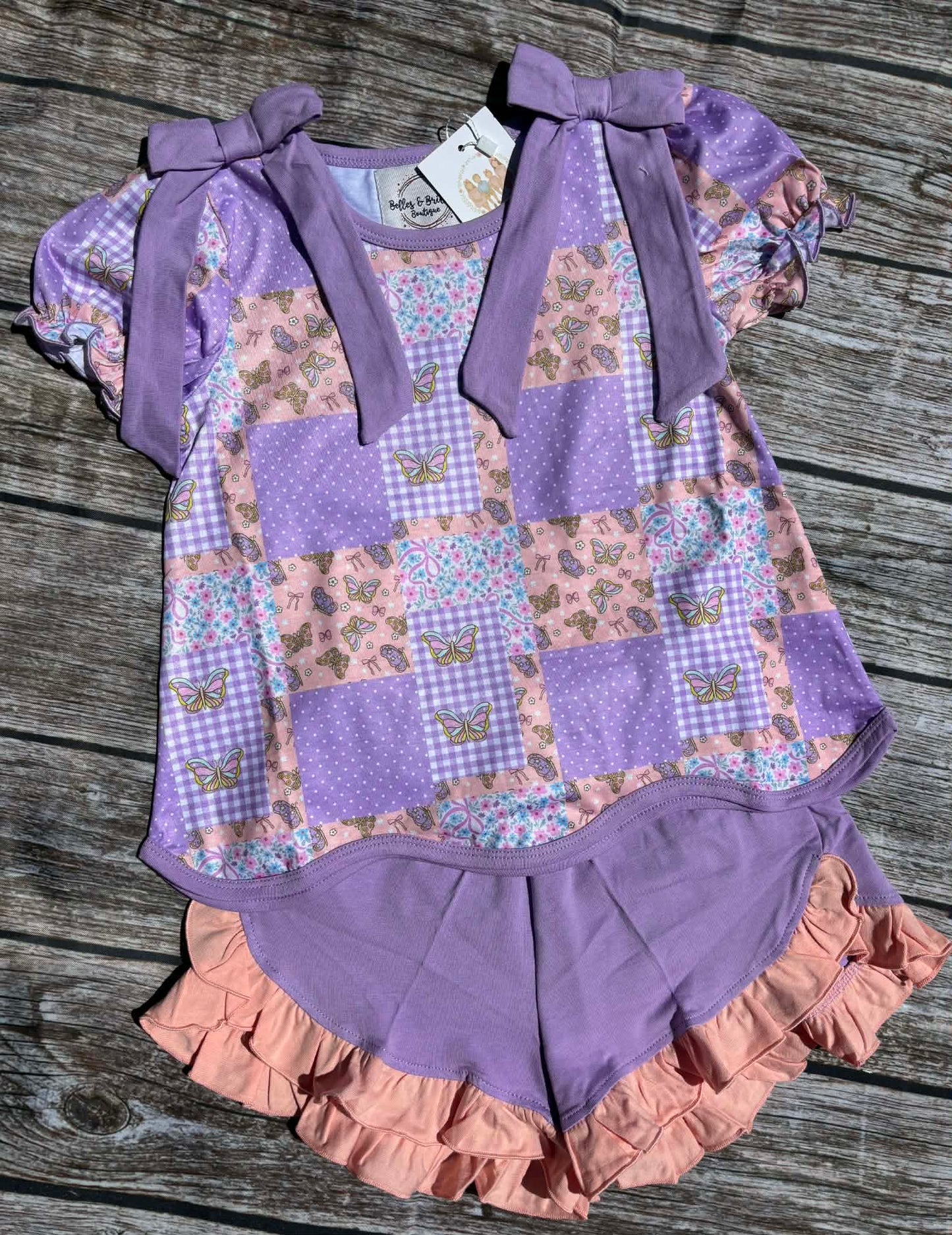 Whimsy Patchwork Girl Short Set