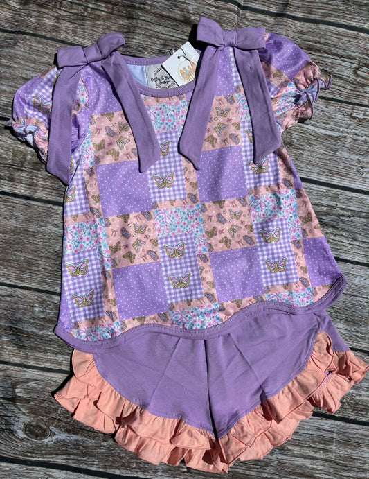 Whimsy Patchwork Girl Short Set