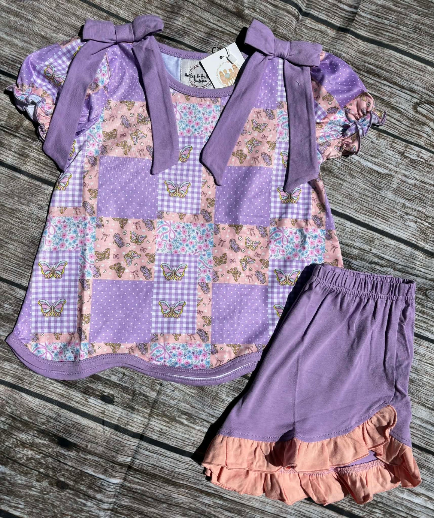 Whimsy Patchwork Girl Short Set