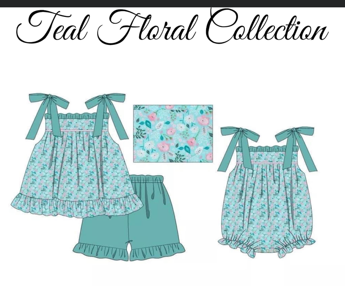 Teal Floral Bubble