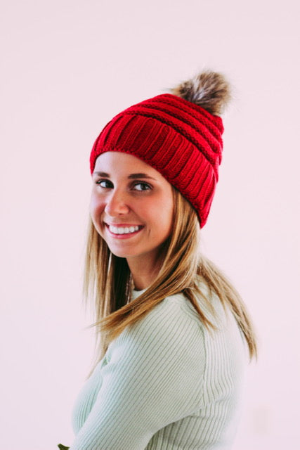 Paisley PomPom Beanie