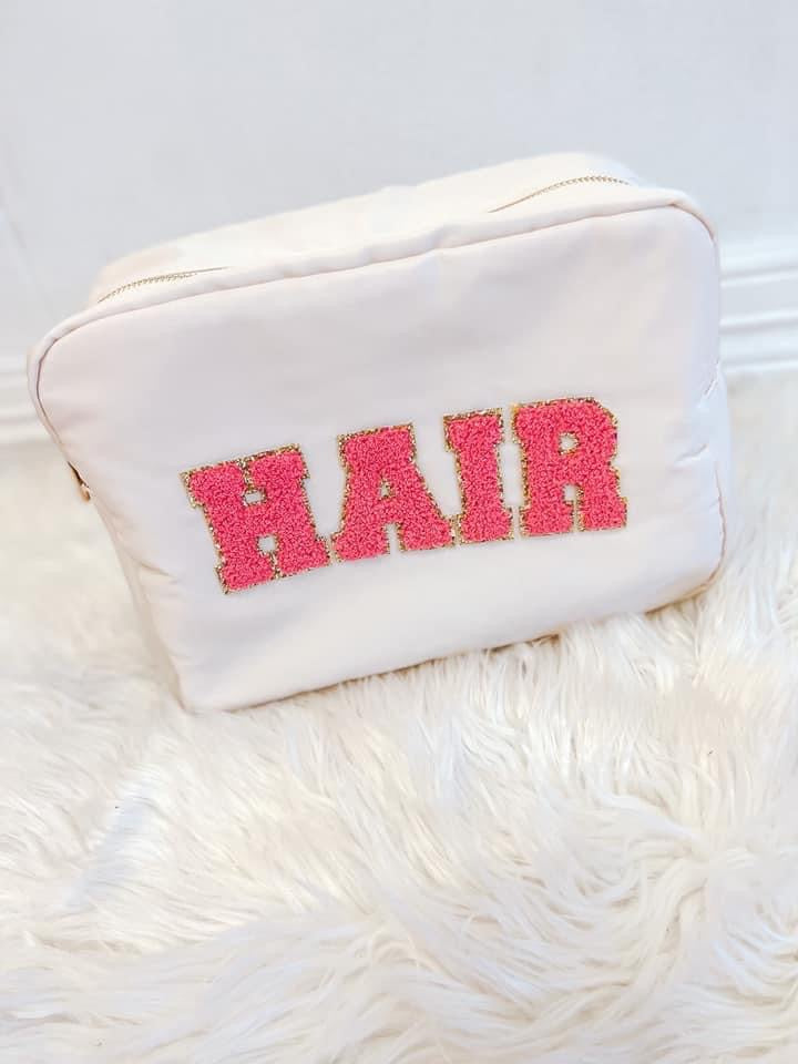 image of hair Chenille Letter Bags