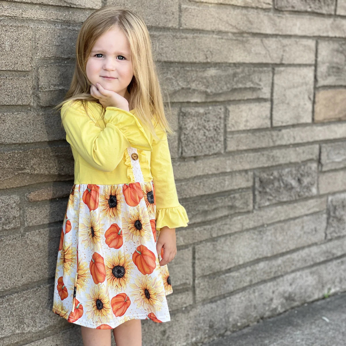 Sunflower & Pumpkin Fall Dress