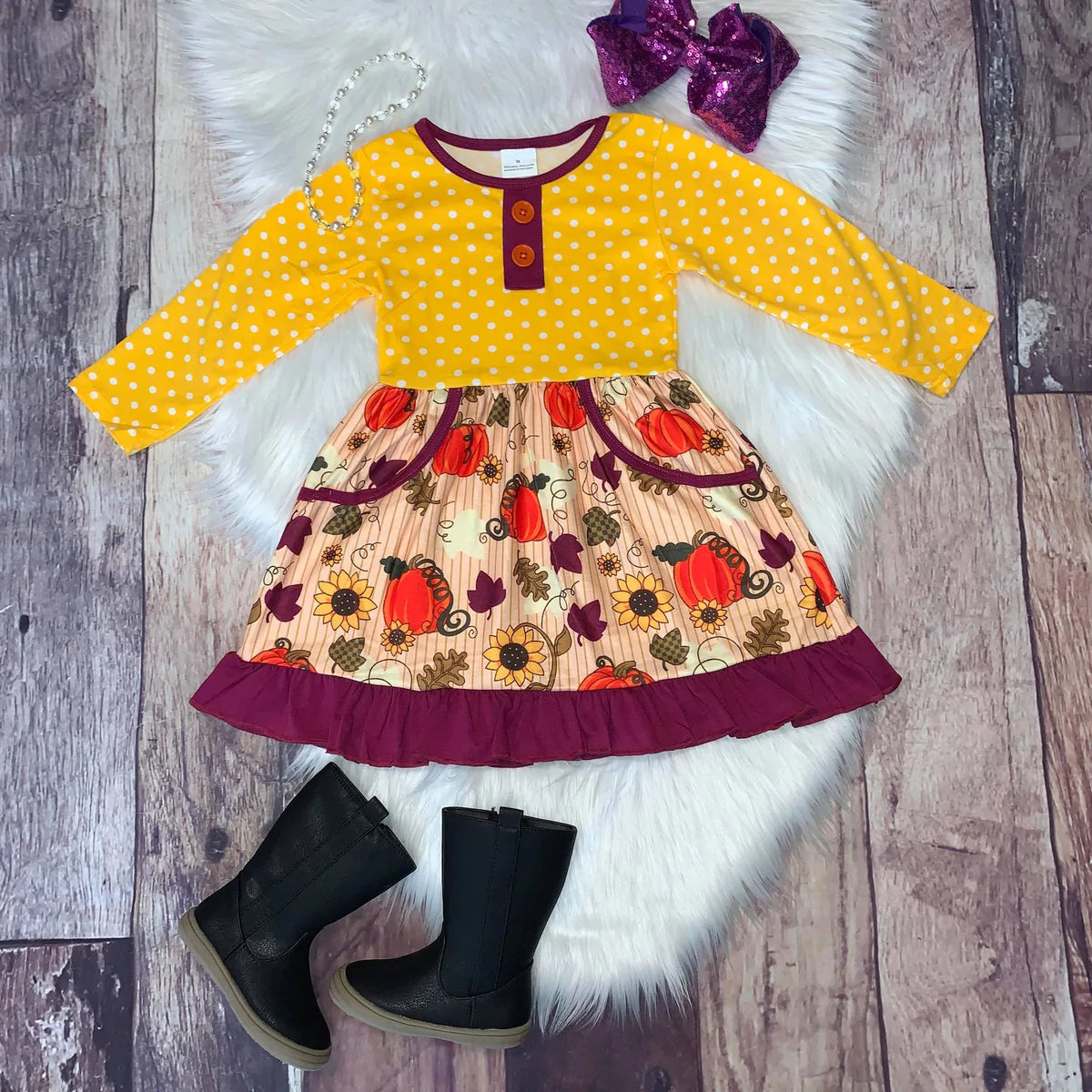 Polka Dot & Pumpkins Dress