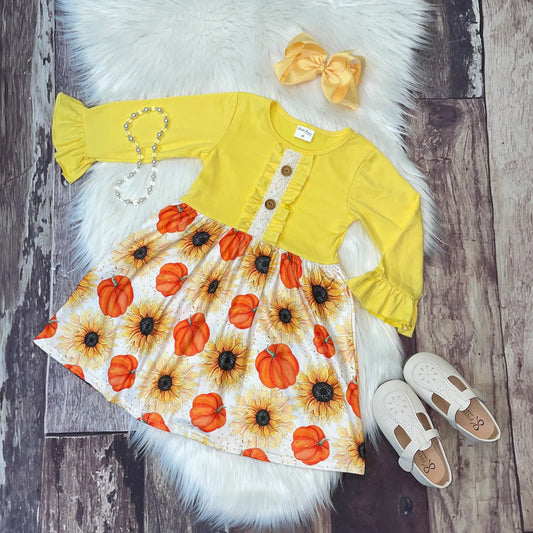 Sunflower & Pumpkin Fall Dress