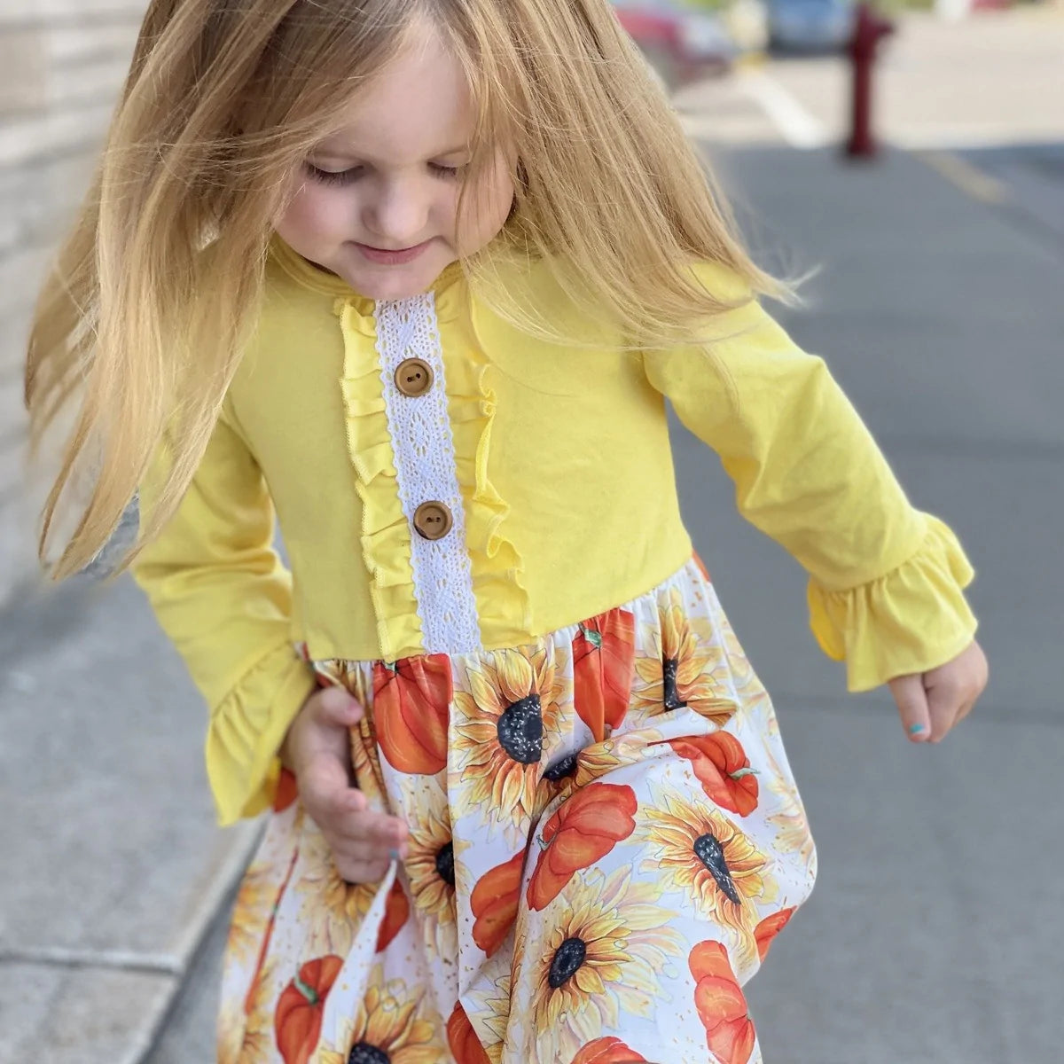 Sunflower & Pumpkin Fall Dress